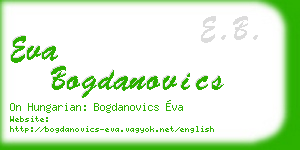 eva bogdanovics business card